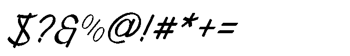 Asfalta Light Italic Font OTHER CHARS