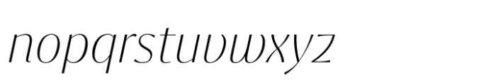 Ashemore Contrast Condensed Thin Italic Font LOWERCASE