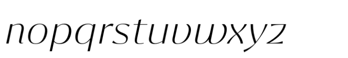 Ashemore Contrast Extended Extra Light Italic Font LOWERCASE