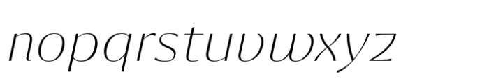 Ashemore Contrast Extended Thin Italic Font LOWERCASE