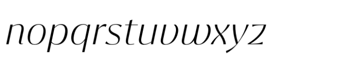 Ashemore Contrast Extra Light Italic Font LOWERCASE