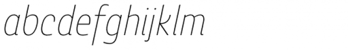 Ashemore Softened Condensed Thin Italic Font LOWERCASE
