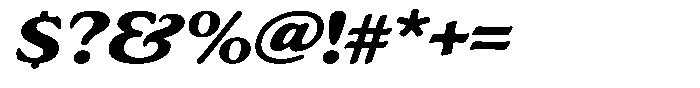 Astheric Bold Expanded Italic Font OTHER CHARS