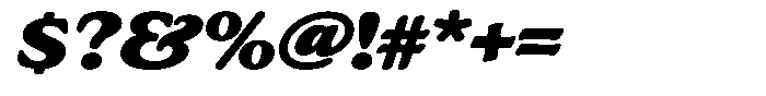 Astheric Contrast Extra Bold Expanded Italic Font OTHER CHARS