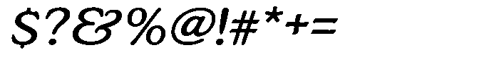Astheric Contrast Extra Light Semi Expanded Italic Font OTHER CHARS