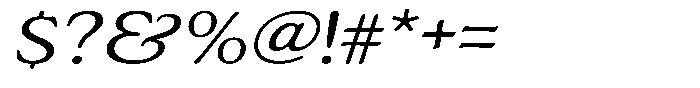 Astheric Extra Light Expanded Italic Font OTHER CHARS