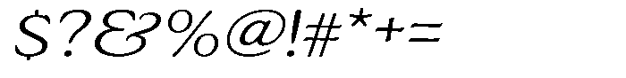 Astheric Thin Expanded Italic Font OTHER CHARS