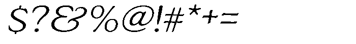 Astheric Thin Semi Expanded Italic Font OTHER CHARS