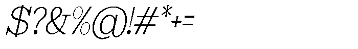Astorina Extra Light Condensed Slanted Font OTHER CHARS