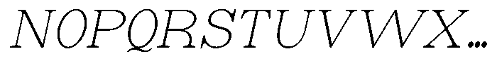 Astorina Extra Light Condensed Slanted Font UPPERCASE