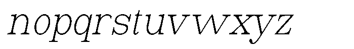 Astorina Extra Light Condensed Slanted Font LOWERCASE