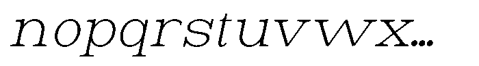 Astorina Extra Light Expanded Slanted Font LOWERCASE