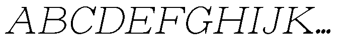 Astorina Extra Light Slanted Font UPPERCASE