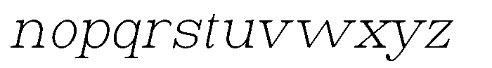 Astorina Extra Light Slanted Font LOWERCASE