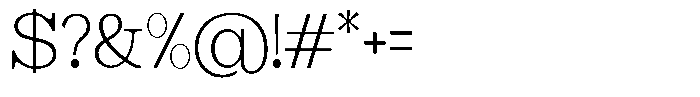 Astorina Extra Light Font OTHER CHARS