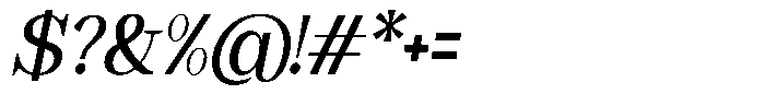Astorina Medium Condensed Slanted Font OTHER CHARS