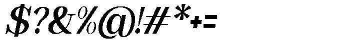 Astorina Semi Bold Condensed Slanted Font OTHER CHARS