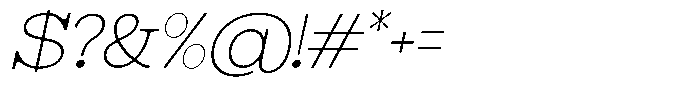 Astorina Thin Expanded Slanted Font OTHER CHARS