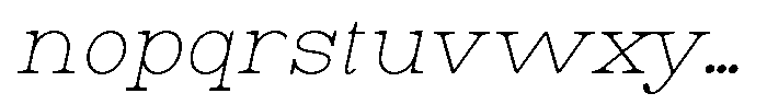 Astorina Thin Expanded Slanted Font LOWERCASE