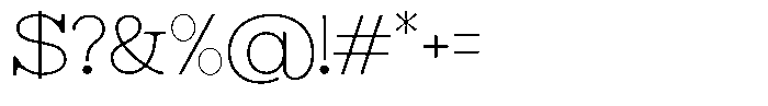Astorina Thin Expanded Font OTHER CHARS