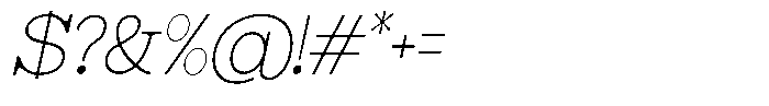Astorina Thin Slanted Font OTHER CHARS