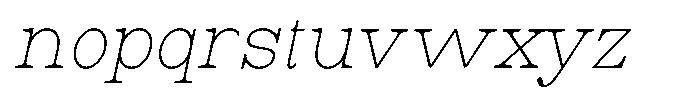 Astorina Thin Slanted Font LOWERCASE
