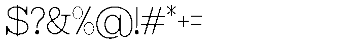 Astorina Thin Font OTHER CHARS