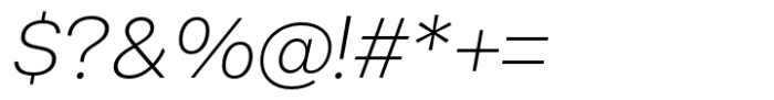 Astra Extra Light Italic Font OTHER CHARS