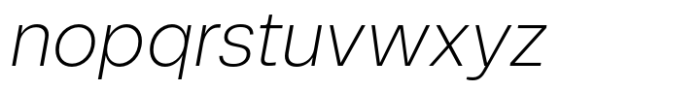 Astra Extra Light Italic Font LOWERCASE