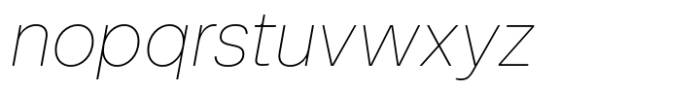 Astra Thin Italic Font LOWERCASE