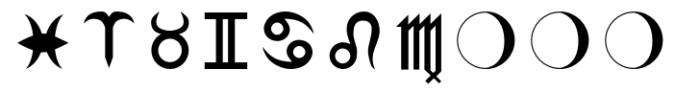 Astrologer Symbols Font LOWERCASE