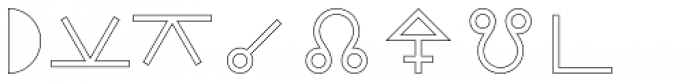 Astrotype P Outline Font LOWERCASE