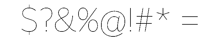 Asterisk Sans Ultra Light Font OTHER CHARS