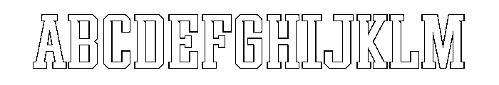 Athlete College Outline Font UPPERCASE