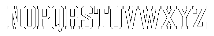 Athlete College Outline Font UPPERCASE