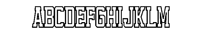 Athletic College Outline Font UPPERCASE