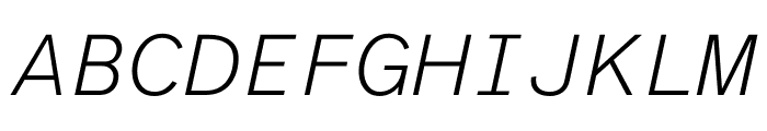 Atkinson Hyperlegible Mono ExtraLight Italic Font UPPERCASE