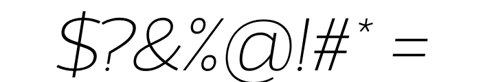 Atozimple ExtraLight Italic Font OTHER CHARS