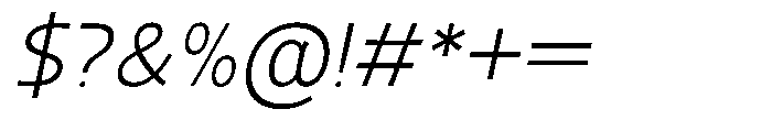 AT Landesan Thin Italic Font OTHER CHARS