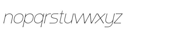 Ata 25 Thin Italic Font LOWERCASE