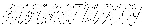 Atakana script Condensed Slant Font UPPERCASE