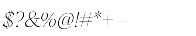 Atlante Display Extralight Italic Font OTHER CHARS