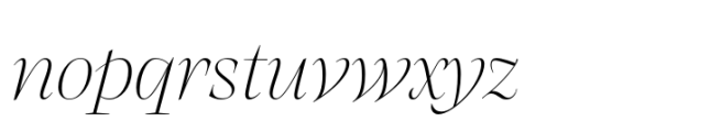 Atlante Display Extralight Italic Font LOWERCASE