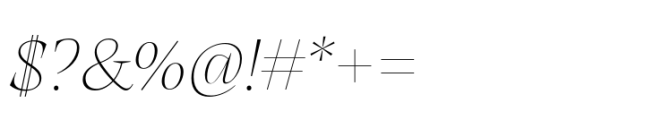 Atlante Display Thin Italic Font OTHER CHARS