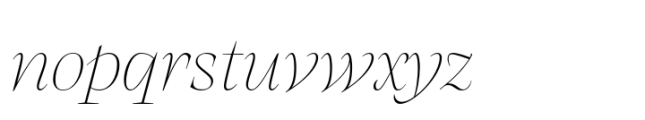 Atlante Display Thin Italic Font LOWERCASE