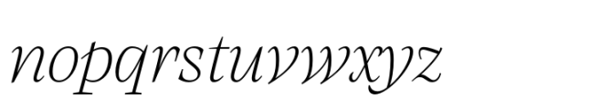 Atlante Text Extralight Italic Font LOWERCASE