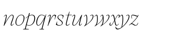 Atlante Text Thin Italic Font LOWERCASE
