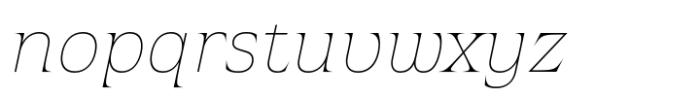 Atsanee Thin Italic Font LOWERCASE