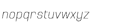 Attha Loopless Extra Light Italic Font LOWERCASE