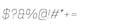 Attha Loopless Thin Italic Font OTHER CHARS